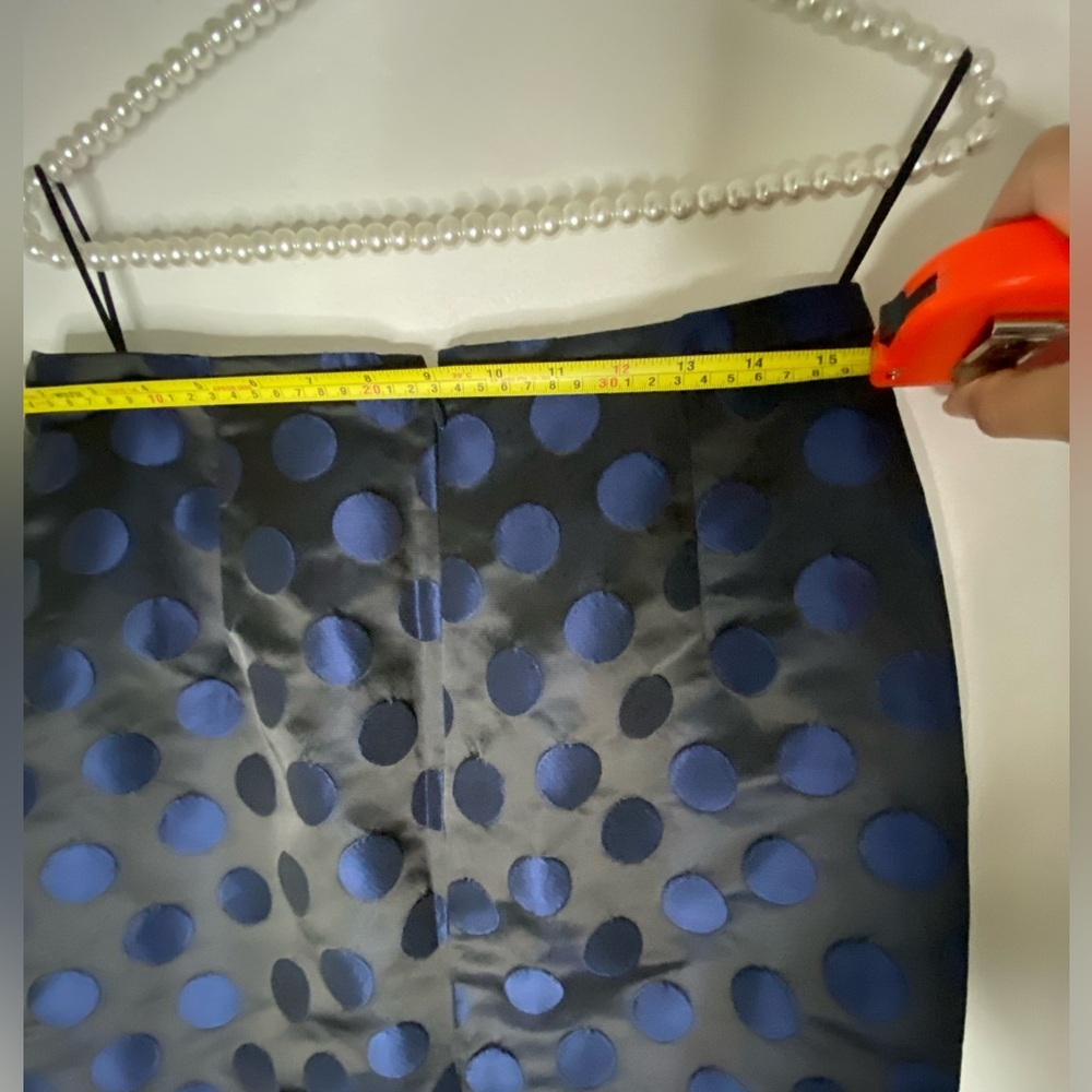 J. Crew Navy and Black Polka Dot Midi Skirt - Picture 6 of 9
